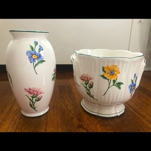 Tiffany vase and cache pot